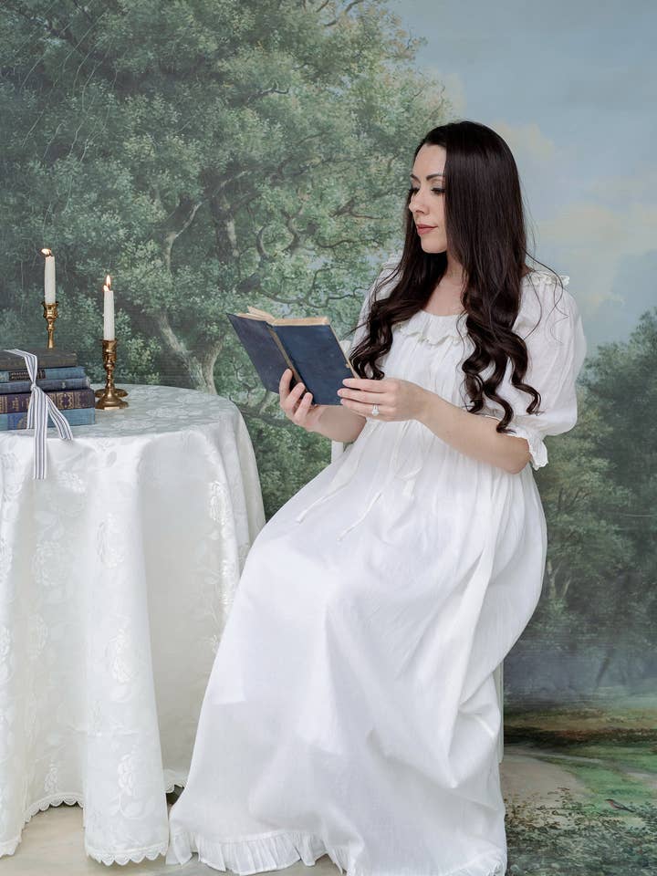 The Elizabeth Nightgown in Crème for wholesale by White Sparrow Farmacy