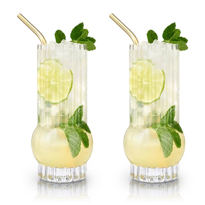 Art Deco Crystal Highball Glasses Set of 2 for wholesale by Viski