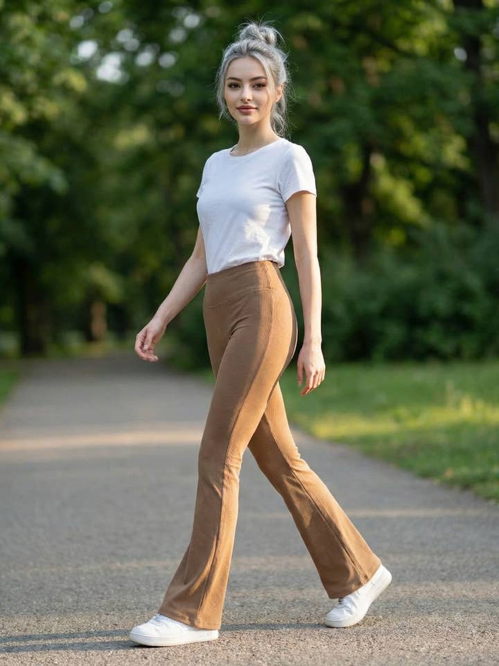 42POPS – Engroshandel Sports-/loungeleggings – til kvinder – ,,._ Smørbløde Flare Ben Højtaljede Yogabukser1