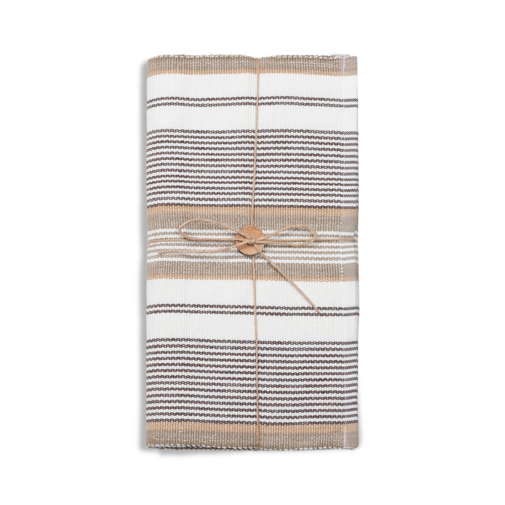 Elsie & Zoey - Wholesale Table Runner - Tan Stripe Woven Kitchen Table Runner1