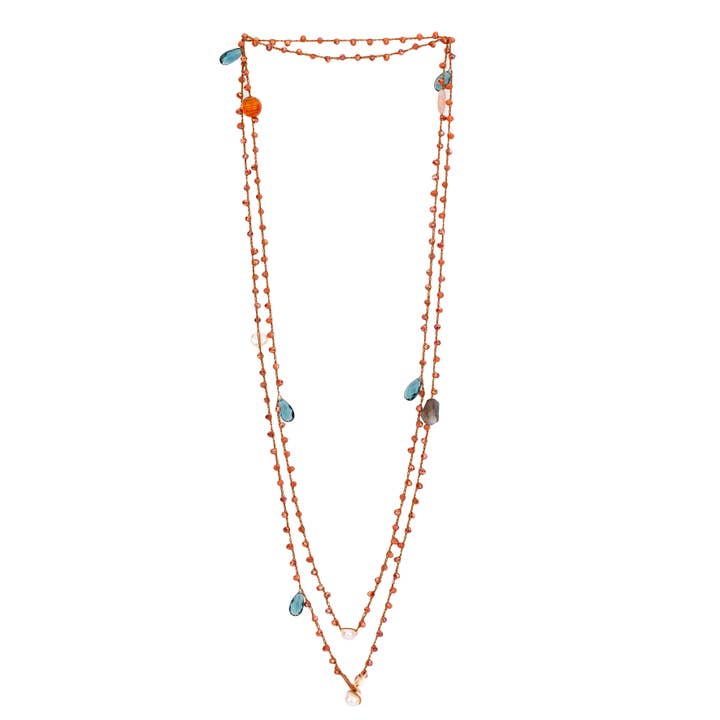 Hæklet halskæde med dråber for engroshandel hos NotForAll