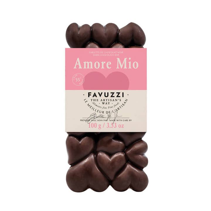 Dark Chocolate Bar "Amore Mio" 55% (Preorder) for wholesale by Favuzzi (Canada)