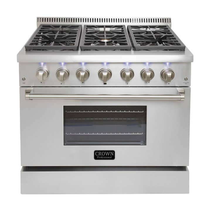 Crown Professional 36 Inch Stainless Steel Dual Fuel Gas Range ARD3601 for wholesale by Renoshop