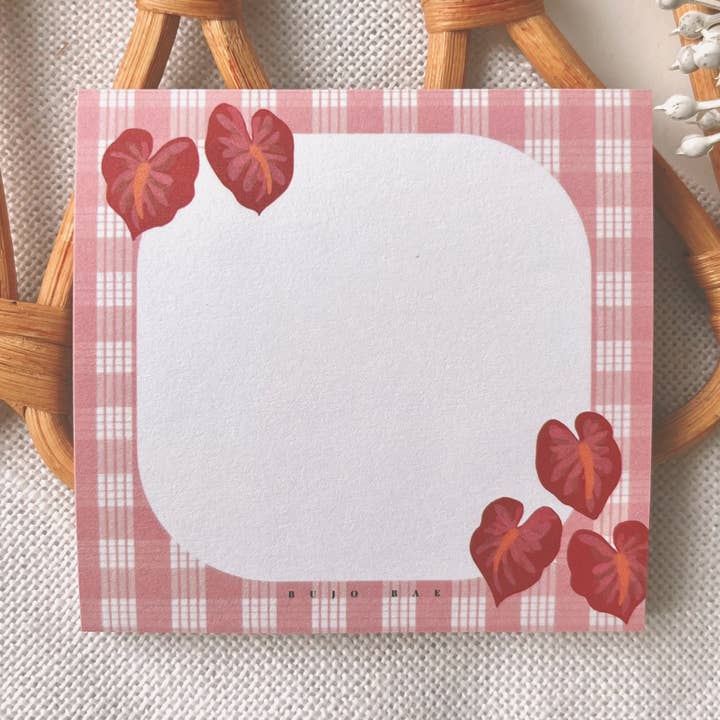 Home Sweet Hilo in Pink Palaka | Post It Note for wholesale by Bujo Bae