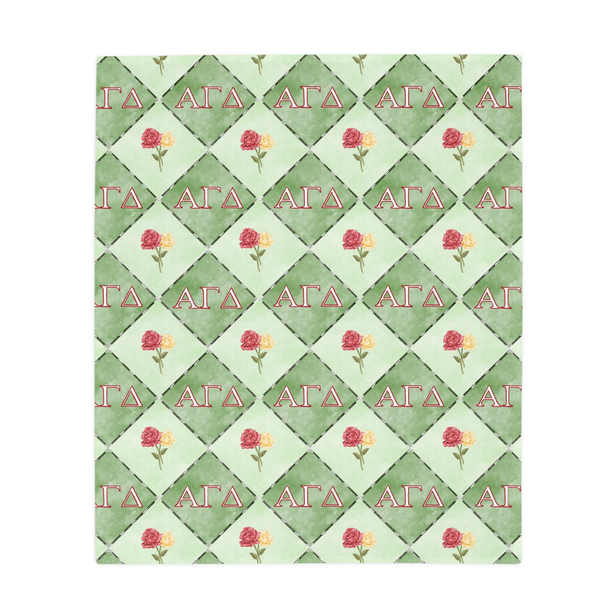 Gracefully Made Art - Wholesale Throw Blanket - Alpha Gamma Delta Flannel Fleece Blanket, Sorority1