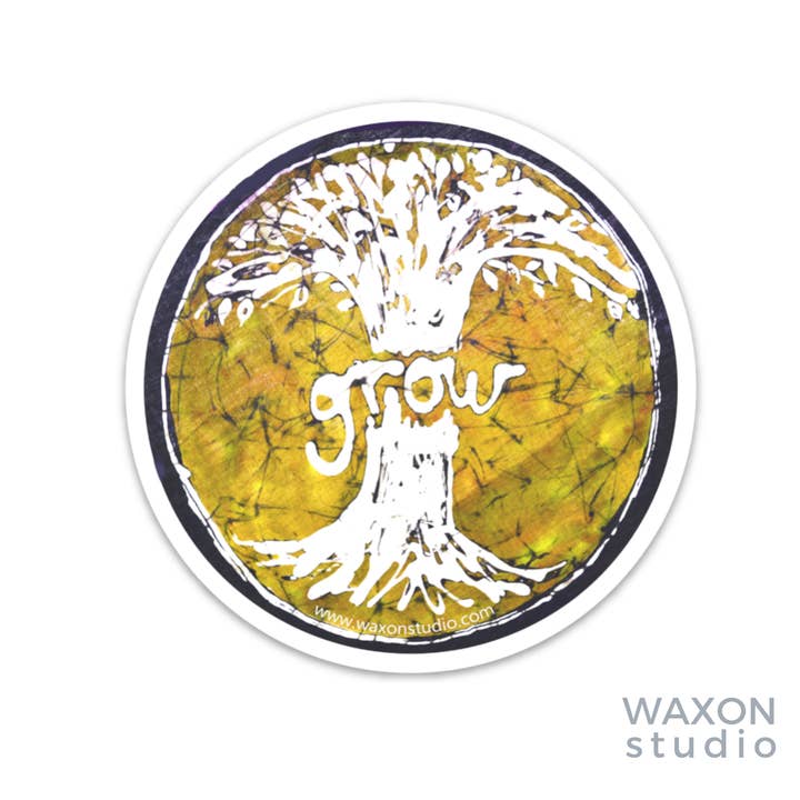 WAXON Batik & Dye Studio - Wholesale Sticker - Grow Tree Vinyl Sticker 4”2