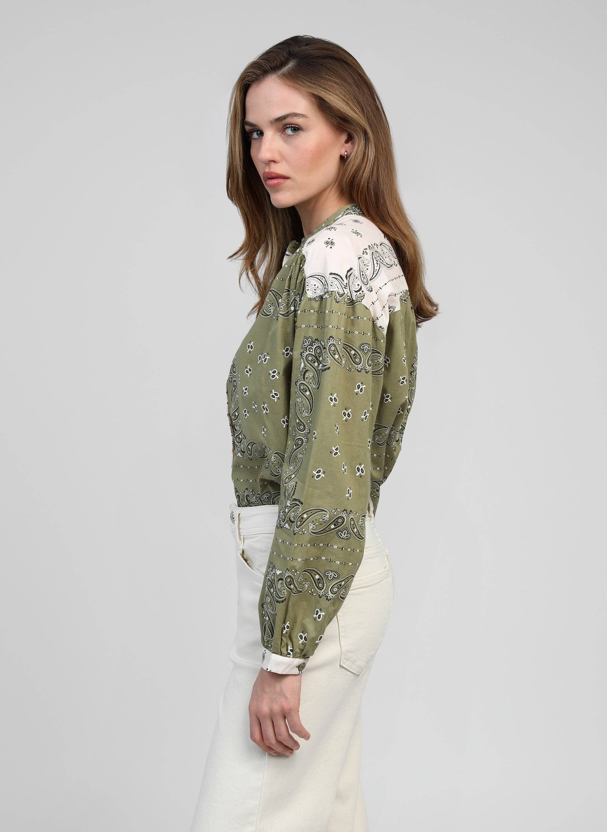 An'ge – wholesale Buttoned-down shirt – Women's – SOLINATA SHIRT flinto khaki2