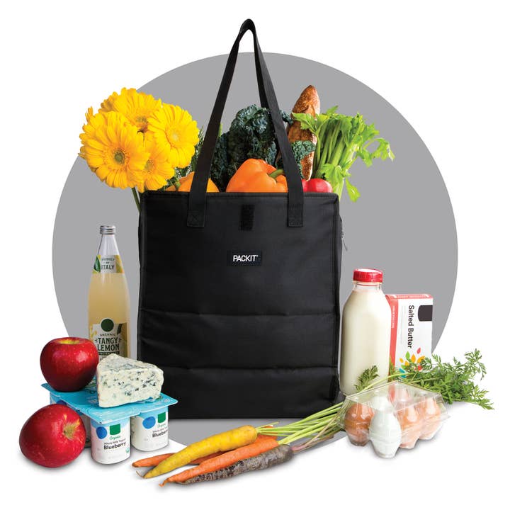 PackIt® Freezable Grocery Tote, Black for wholesale by PackIt