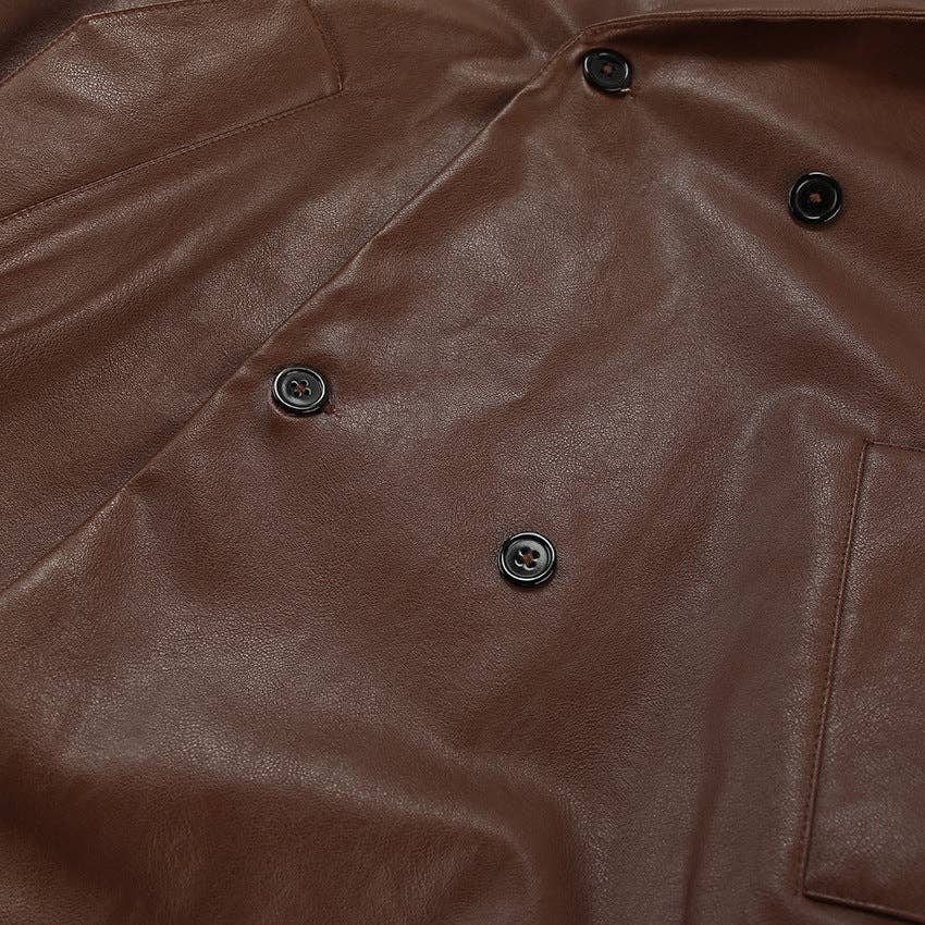 world apparel - Wholesale Leather Jacket - Women's - 2025 Vintage Brown Leather Winter Jacket Timeless Chic23