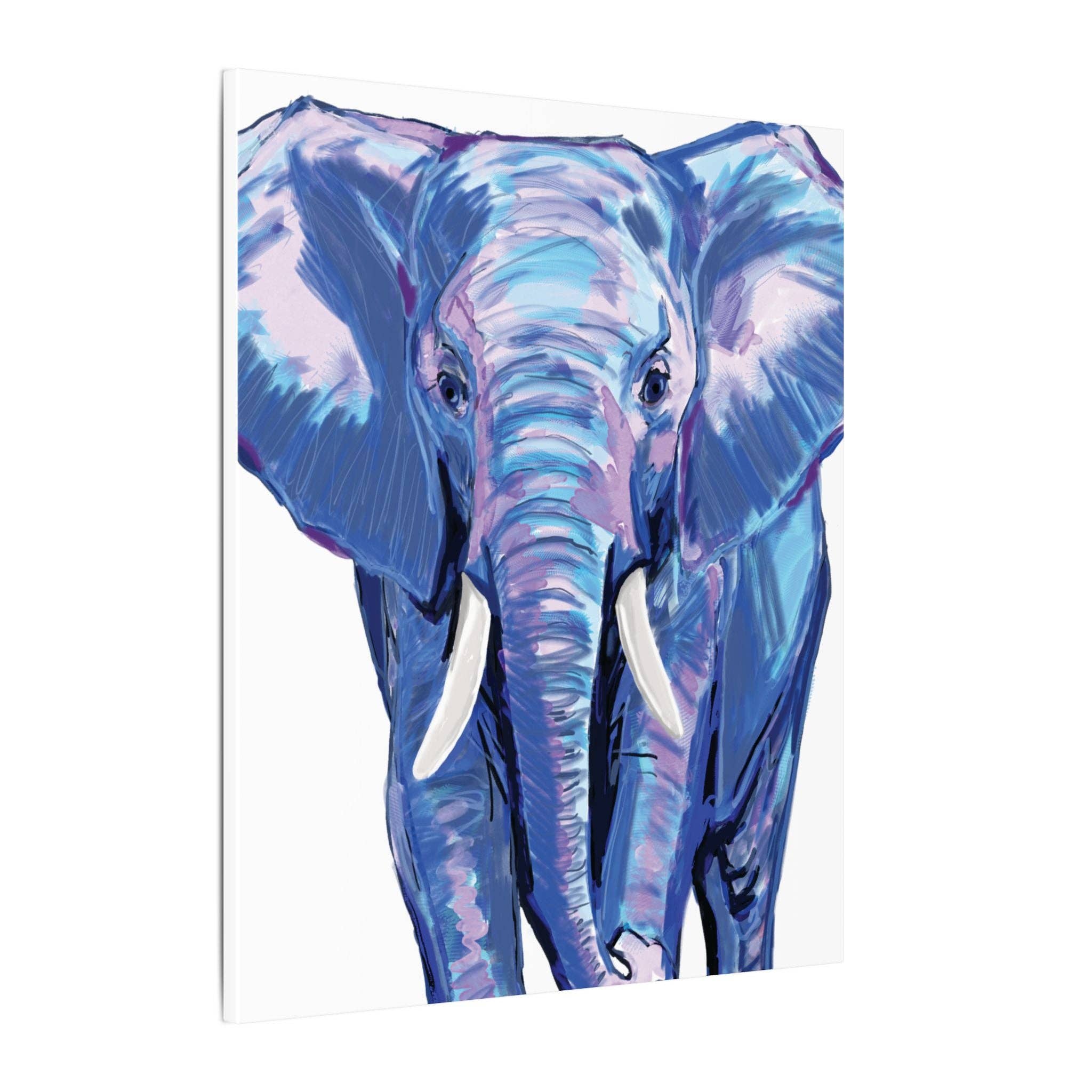 Blue Cava - Wholesale Art Print - Blue and Pink Elephant Canvas Art - Colorful Elephant Wall Décor54