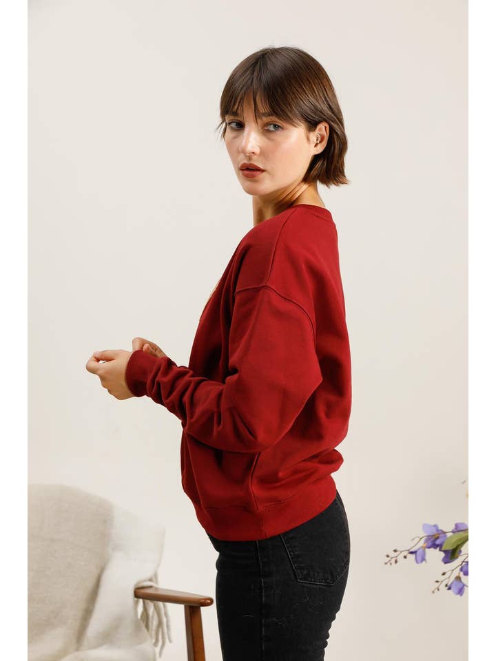 Attrait Paris - Wholesale Graphic Sweatshirt - Women's - Crew neck sweatshirt, bear with sunglasses5