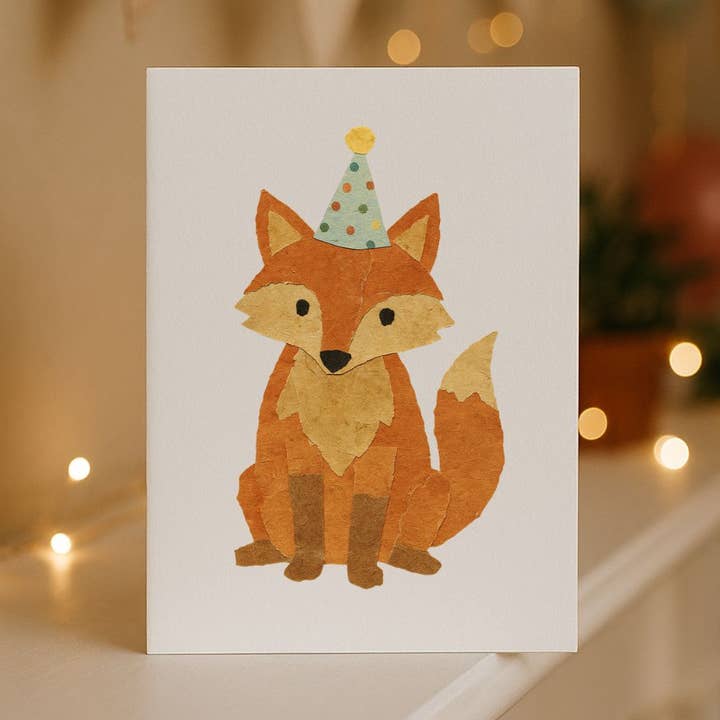 Verjaardagskaart met Vos, Set van 10 voor wholesale door Kin Press Cards