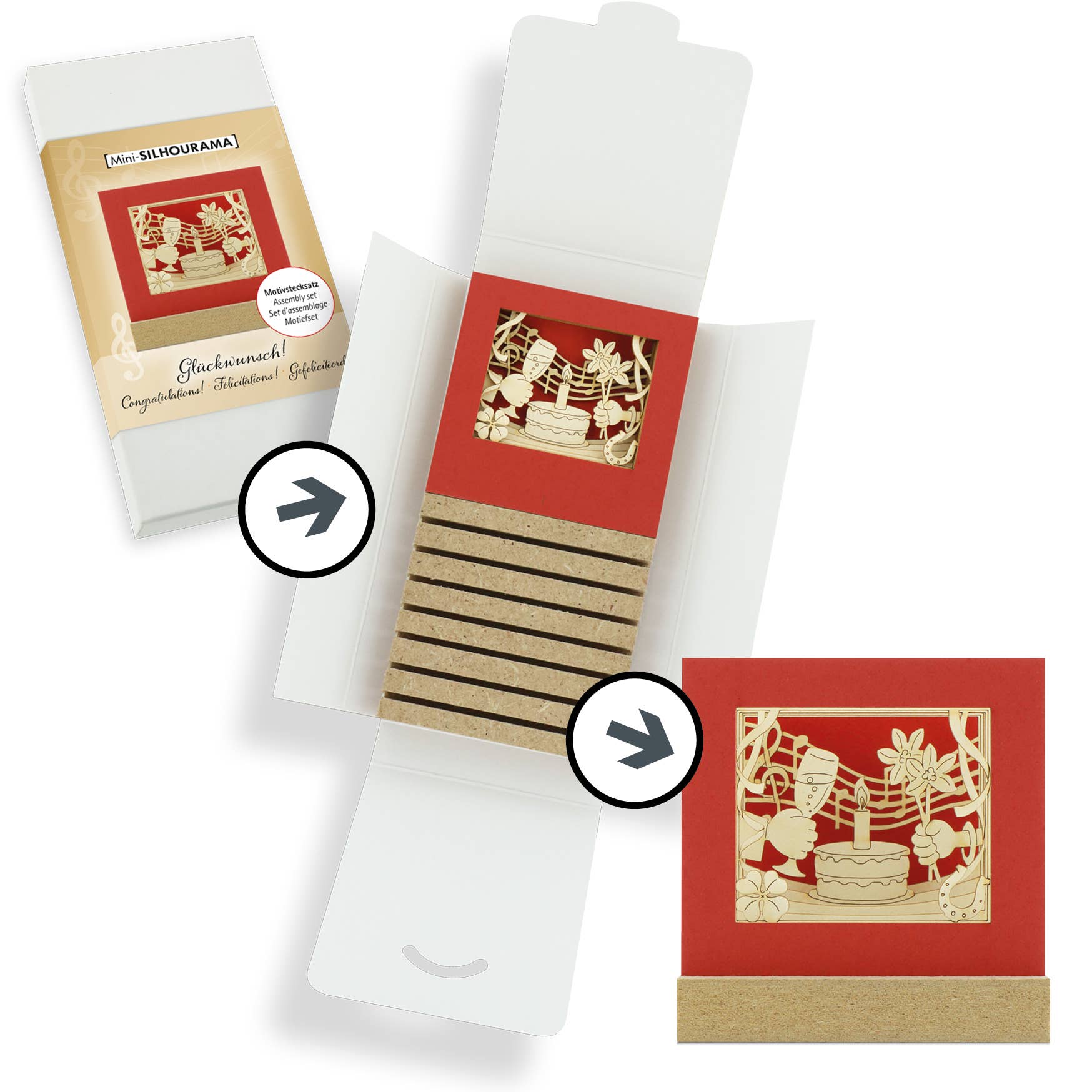 SILHOUBOX - Vente Boîtes décoratives - Motif 3D de félicitations Silhoubox M… pour anniversaire, remise de diplôme et autres occasions2