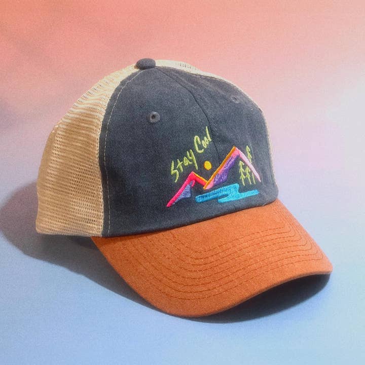 Stay Cool 90s Cool Landscape Mesh Dad Hat for wholesale by The Space Bureau