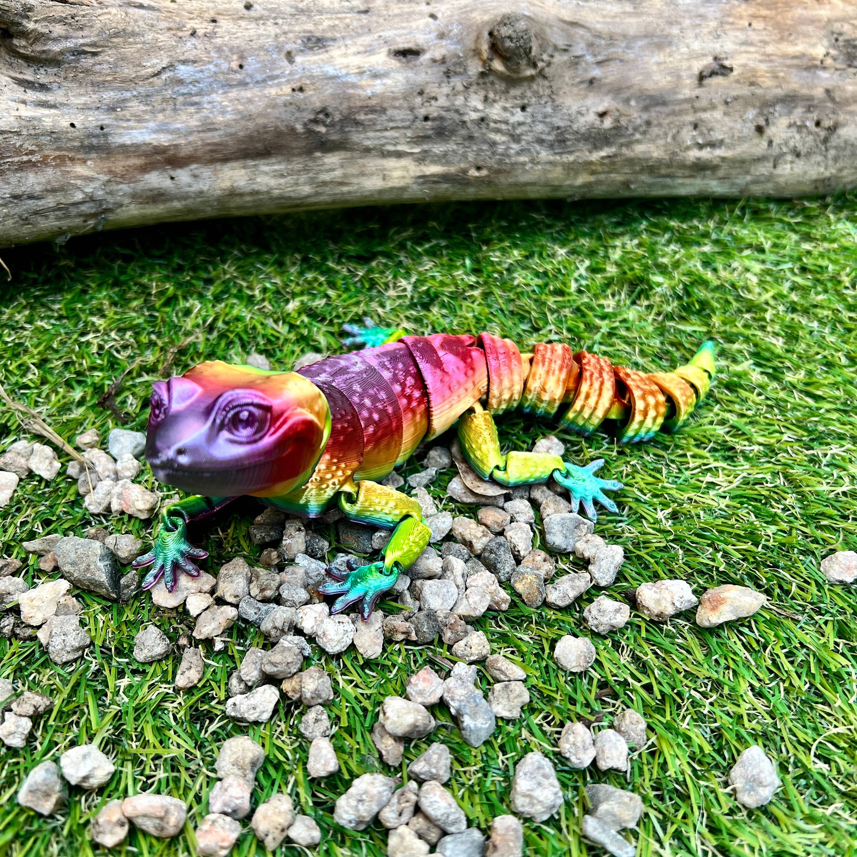 NumanPrints – Brinquedo Fidget - Crianças por atacado – Leopard Gecko Réptil Articulado Flexi Fidget Toy jacaré3