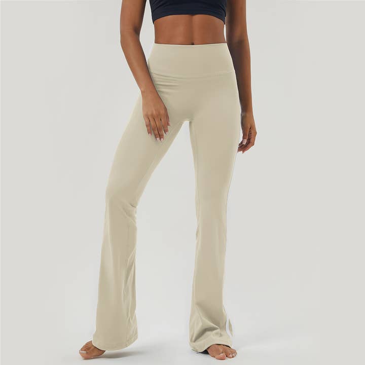 Sodalemon - Wholesale Athletic Pants - Women's - Yoga Color Block Hip Lifting Fitness Sport Flare Pants