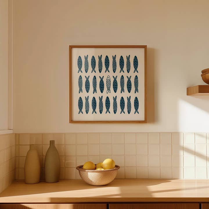 Finch and Flourish Paper Goods - Wholesale Art Print - Sardine Pattern Art Print1