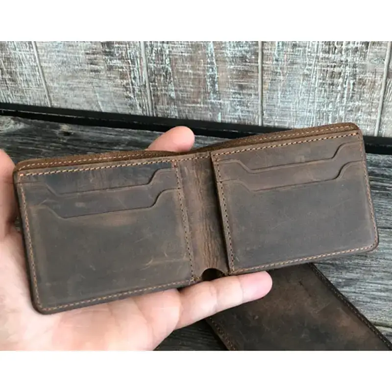 Wholesale Genuine Leather Bifold Wallet Handmade Wallet For Men Rustic   5a4678e7a0bebb353b1846aa1c101eb623e987b3e2e862edd1946dd7dfa3a65f.webp