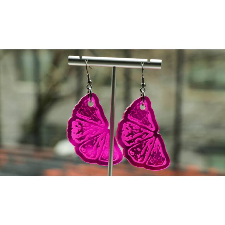 DeanMish - Venta al por mayor Pendientes colgantes - Pendientes acrílicos Citrus Slice, color vino