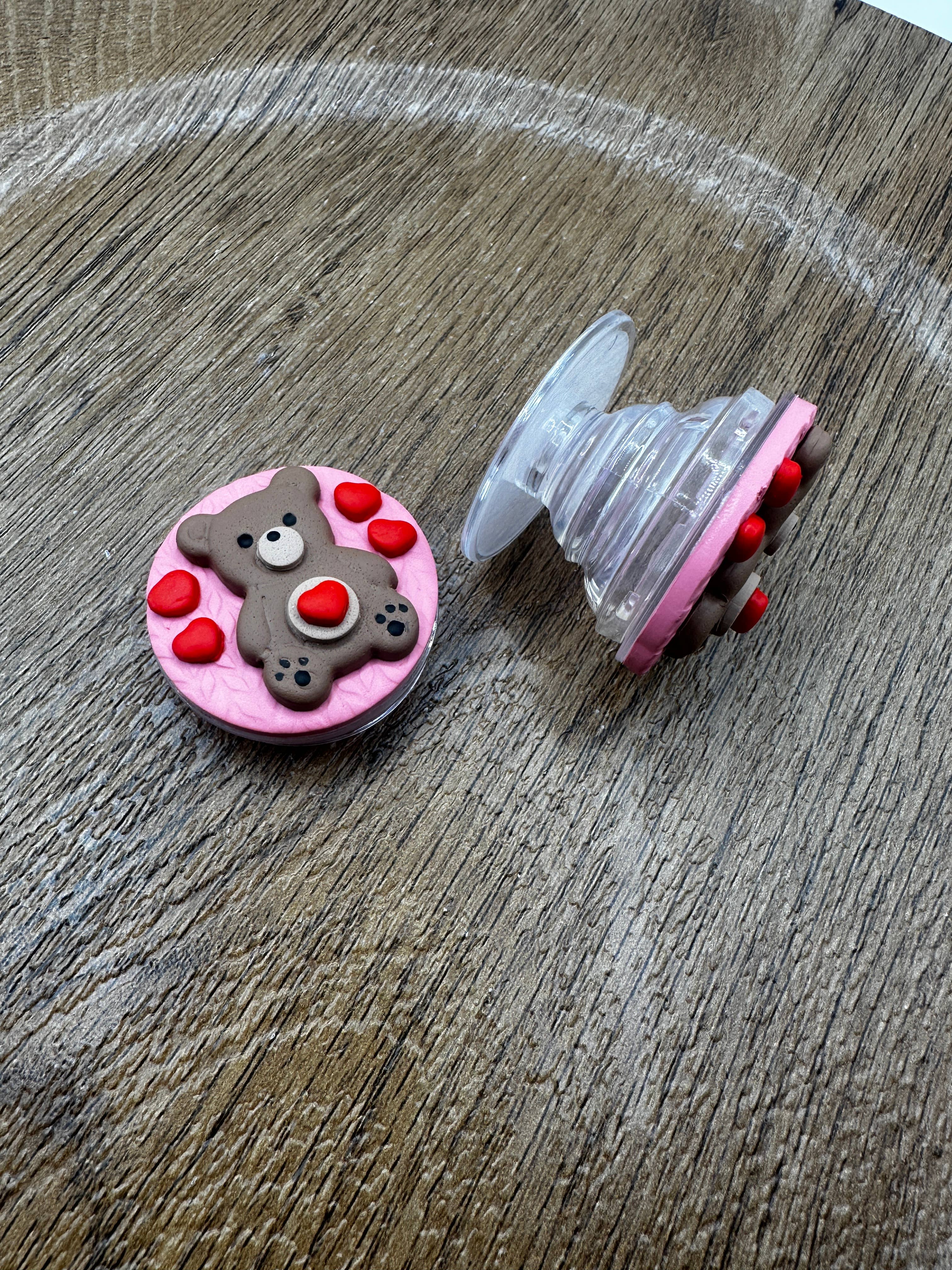 Making with Molli - Wholesale Phone Grip - Polymer Clay Teddy Bear Phone Grip