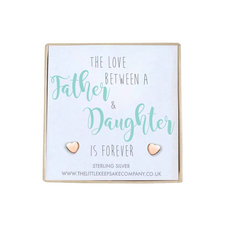 Rose guld Vermeil citat øreringe - kærligheden mellem en far & datter er for evigt for engroshandel hos The Little Keepsake Company