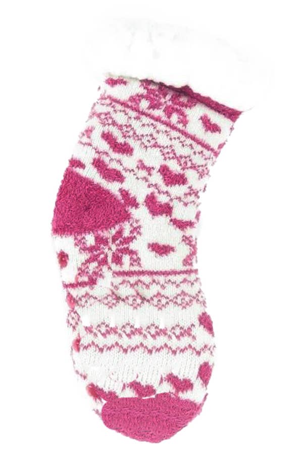 Cap Zone – Großhandel Socken - Kinder – Kinder Fleece-Socken mit Schneeflockenmuster1