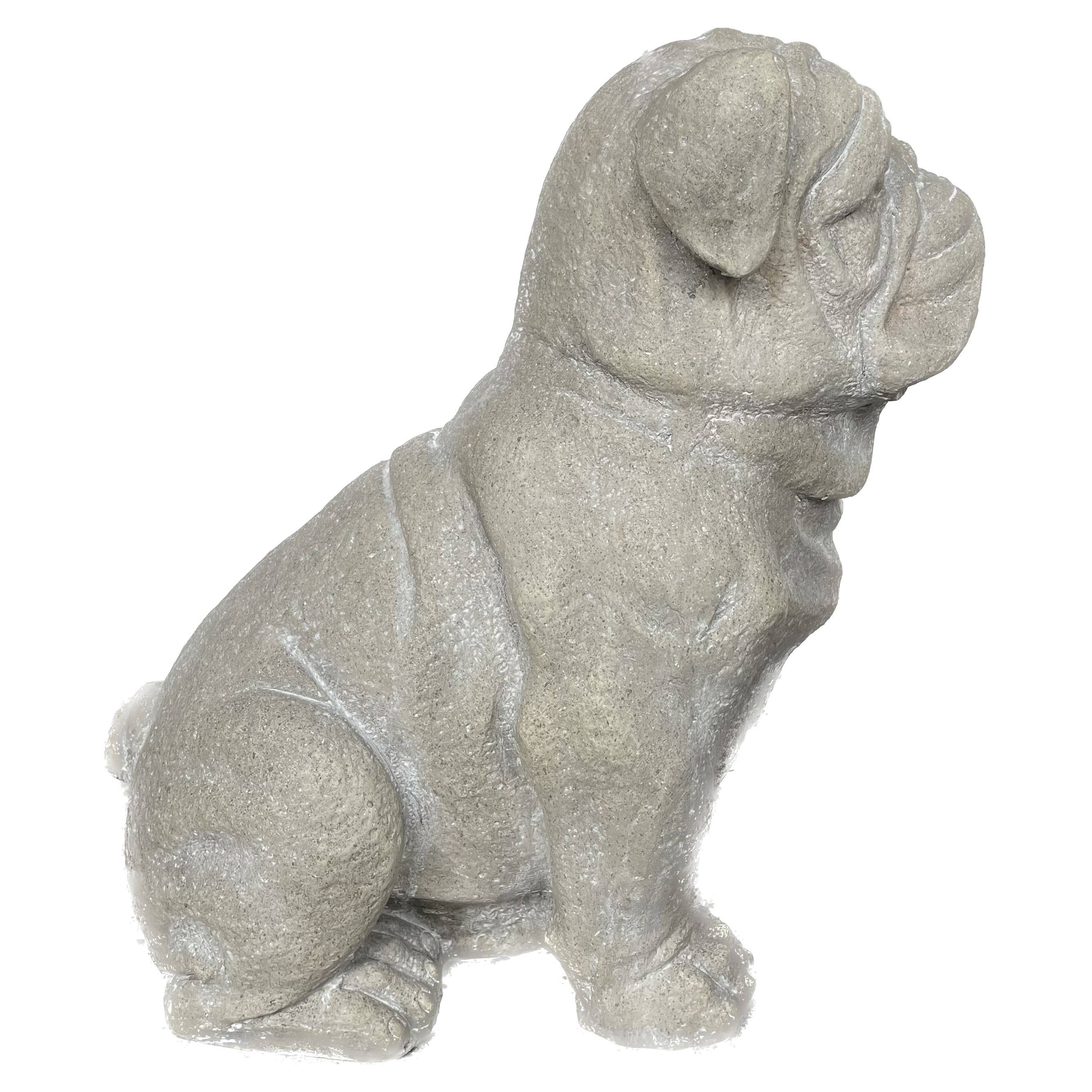 Galt International Company - Wholesale Outdoor Ornament/Decor - Sitting Bulldog Garden
 Resin Statue 16"11