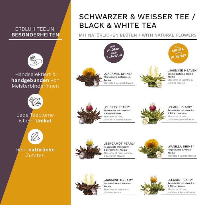 Creano - Wholesale Tea Bags - Creano tea box 12 teelini 8 types of white, black tea