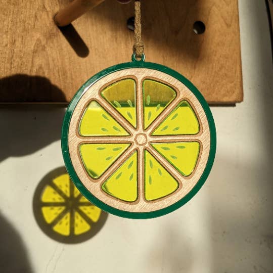 Lime Window Hanging Faux Stained Glass Laser Cut Acrylic for wholesale by Bristol Design Forge Ltd