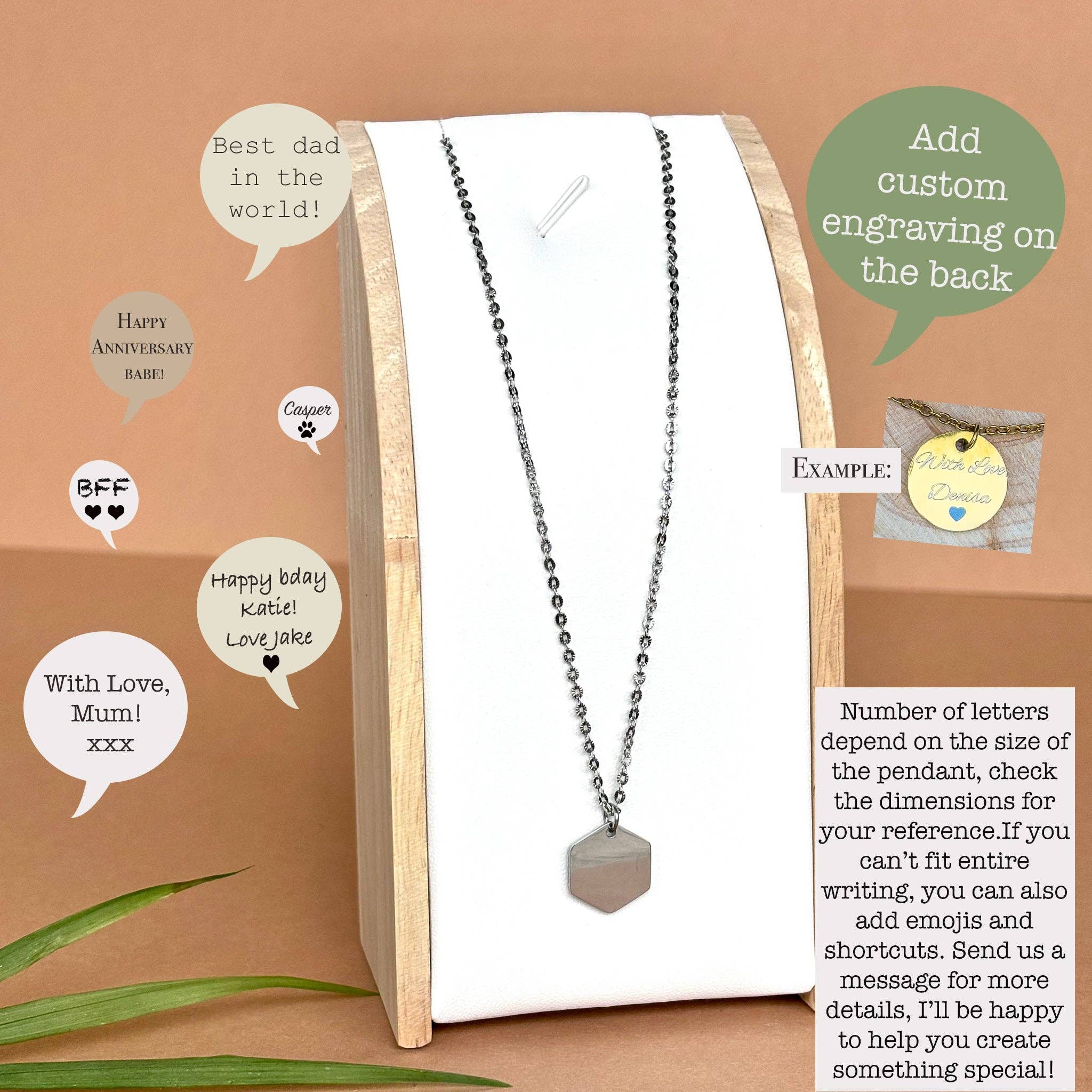 Arthousefern - Wholesale Pendant/Charm Necklace - Cinnamon bun necklace - Stainless Steel7