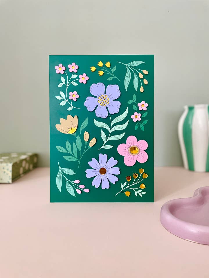 Plexiglass display Floral Poetry, intense green for wholesale by Print Your Love