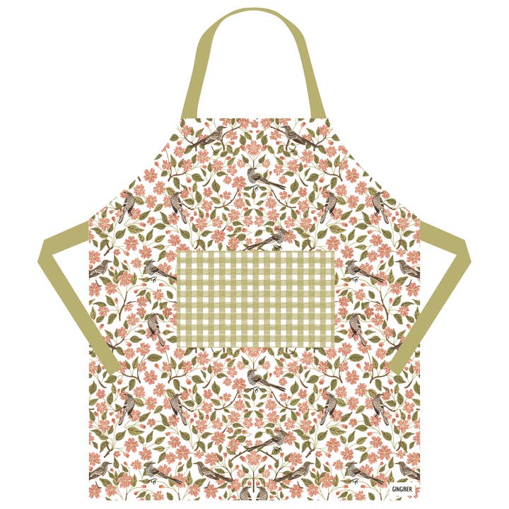 Tablier Fleur de Pommier - Tablier de Cuisine en Lin Floral de Printemps pour la vente par Gingiber