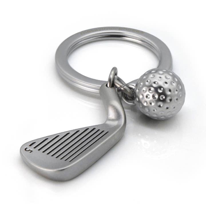 Metalmorphose Silver Golf Club & Ball Keyring for wholesale by Oli Olsen