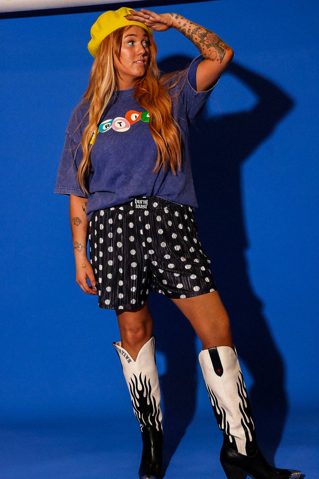 Burnt Toast - Venta al por mayor Pantalones cortos - Mujer - Pantalones Cortos Plisados de Lunares Hot Spot9