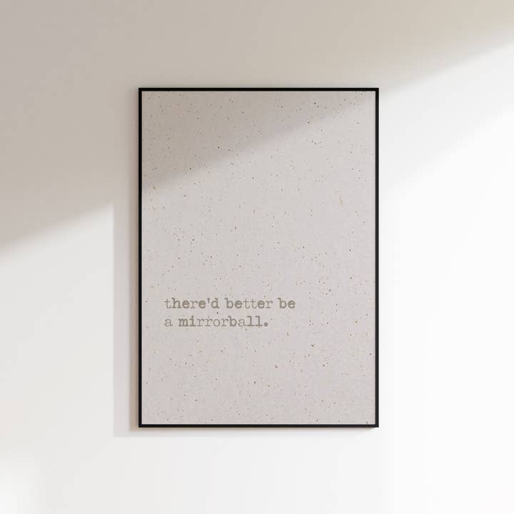 AballoneStudio - Venta al por mayor Ilustración - Letra impresa de There'd Better Be a Mirrorball de Arctic Monkeys