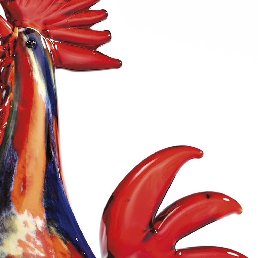 HomeRoots – wholesale Decorative figurine – 11" Red Murano Glass Rooster Figurine Tabletop Sculpture6