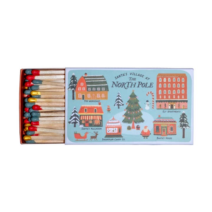 123 Farm - Wholesale Matches - Santa’s Village – Holiday Matches, Long (3.78")0