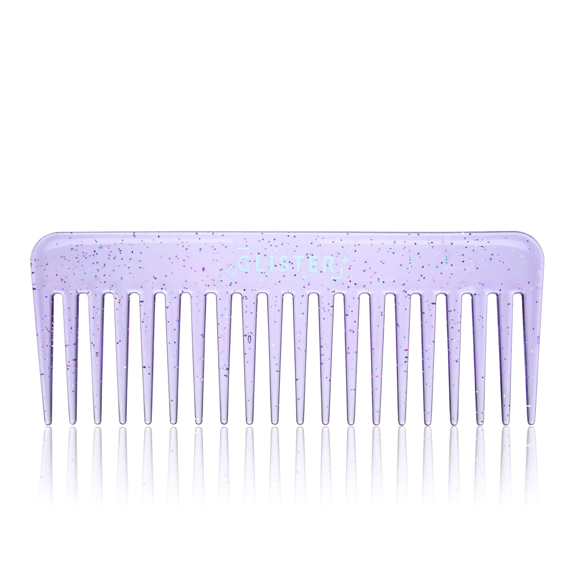 Glister - Wholesale Hair Brush/Comb - "Sparkle" Wide Tooth Detangling Comb | Glitter Finish3
