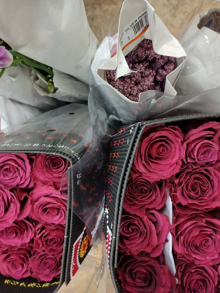 Fresh Flowers Combo Burgundy-Red /Pink Item # 211470 AFB for wholesale by Napco
