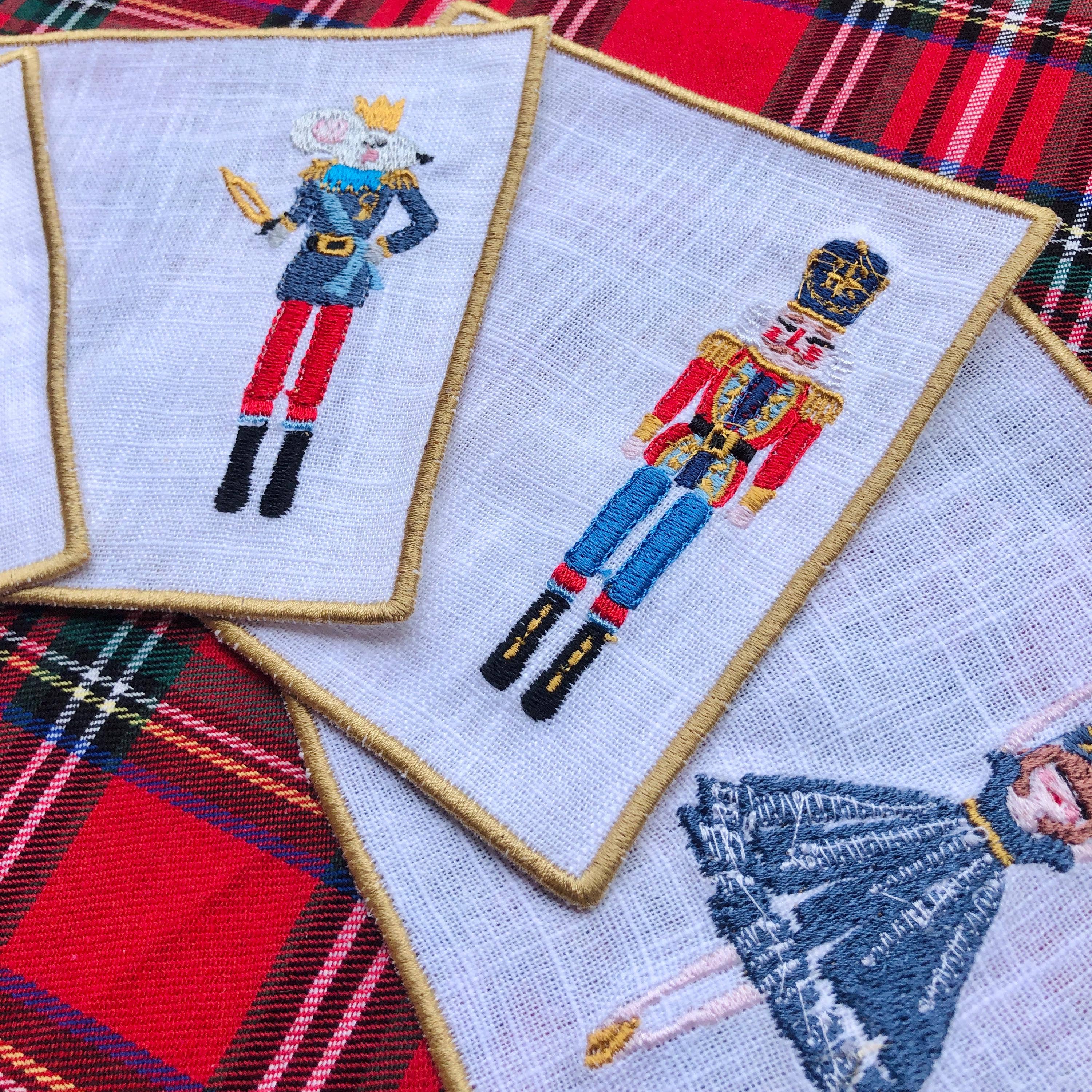 Belle Linen - Wholesale Coasters - Set of 4 Christmas Nutcracker & Snow Queen Cocktail Napkins8