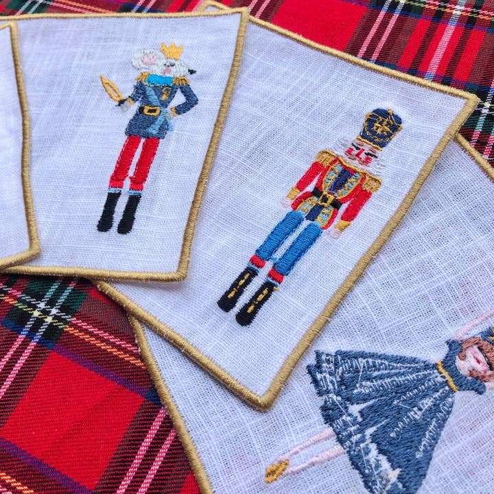 Belle Linen - Wholesale Coasters - Set of 4 Christmas Nutcracker & Snow Queen Cocktail Napkins8