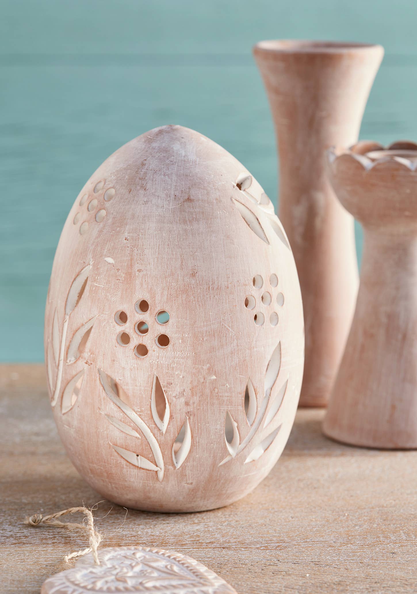 Namaste – Engroshandel Lyseholder – Terracotta æg fyrfadsstage lanterne1