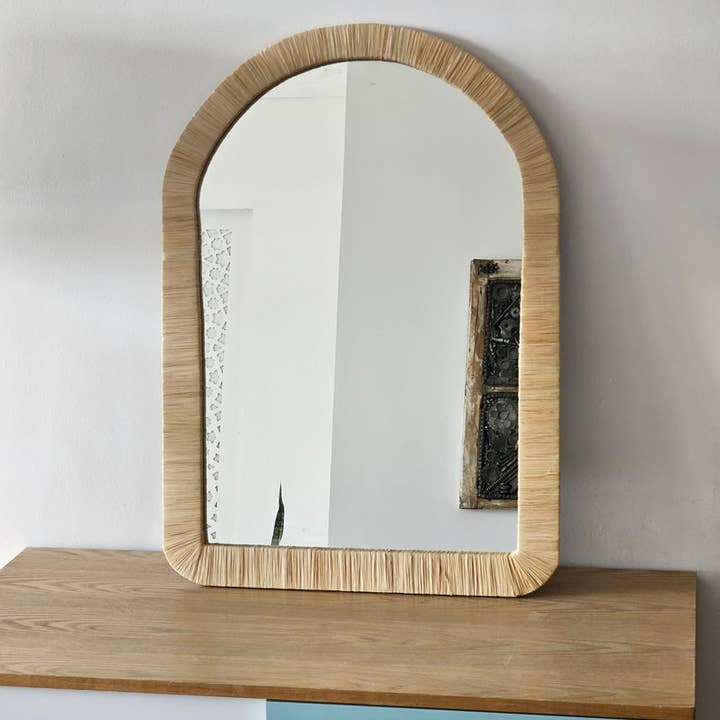 Melecraft - Wholesale Wall Mirror - Moroccan Raffia Mirror with Arch Design1