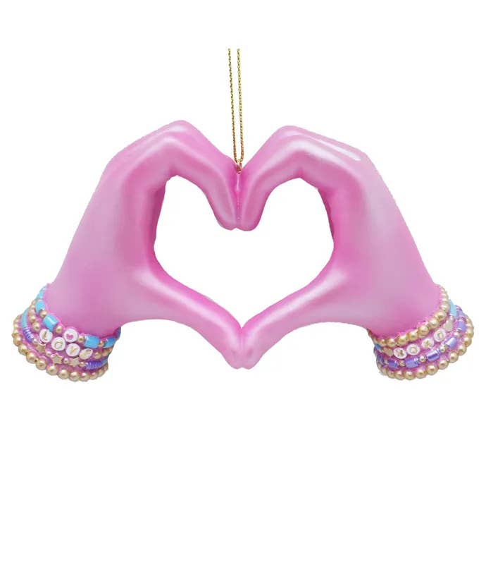 Kurt S. Adler, Inc. - Wholesale Ornament - 5" Resin Pink Heart Hand Ornament