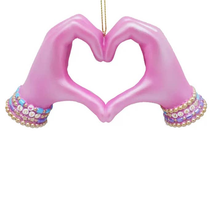 Kurt S. Adler, Inc. - Wholesale Ornament - 5" Resin Pink Heart Hand Ornament0