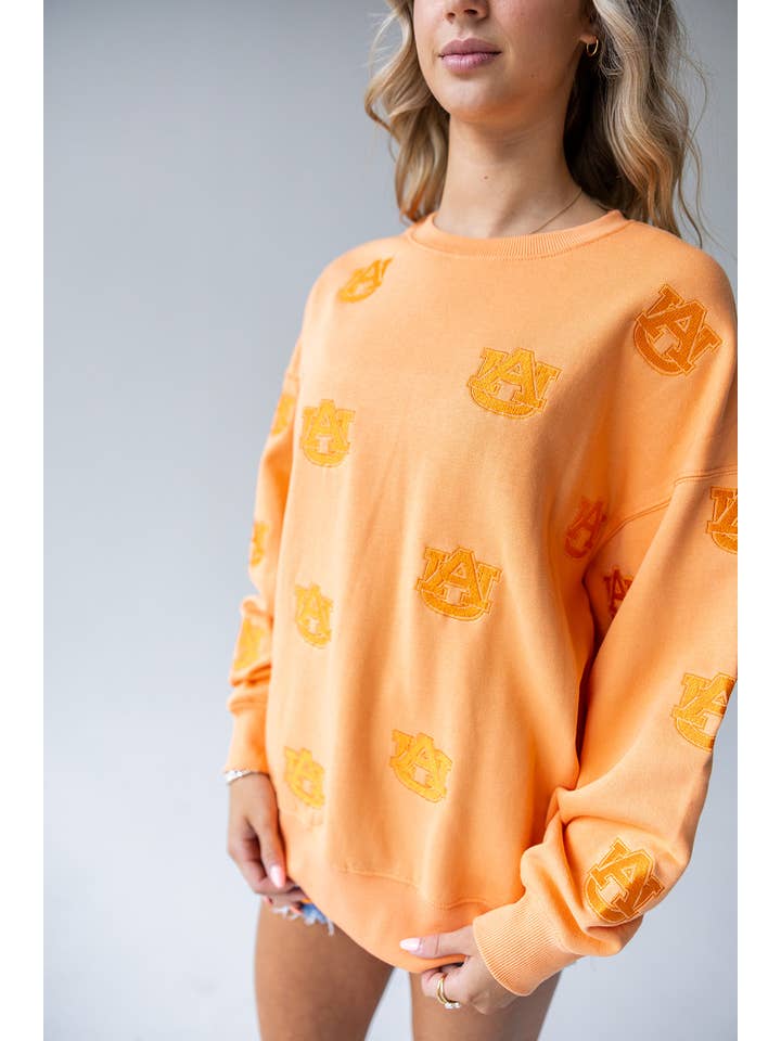 Gameday Social Apparel Co.® - Wholesale Sweatshirt - Women's - Auburn Ritter Repeat Lantern Sleeve Crew4