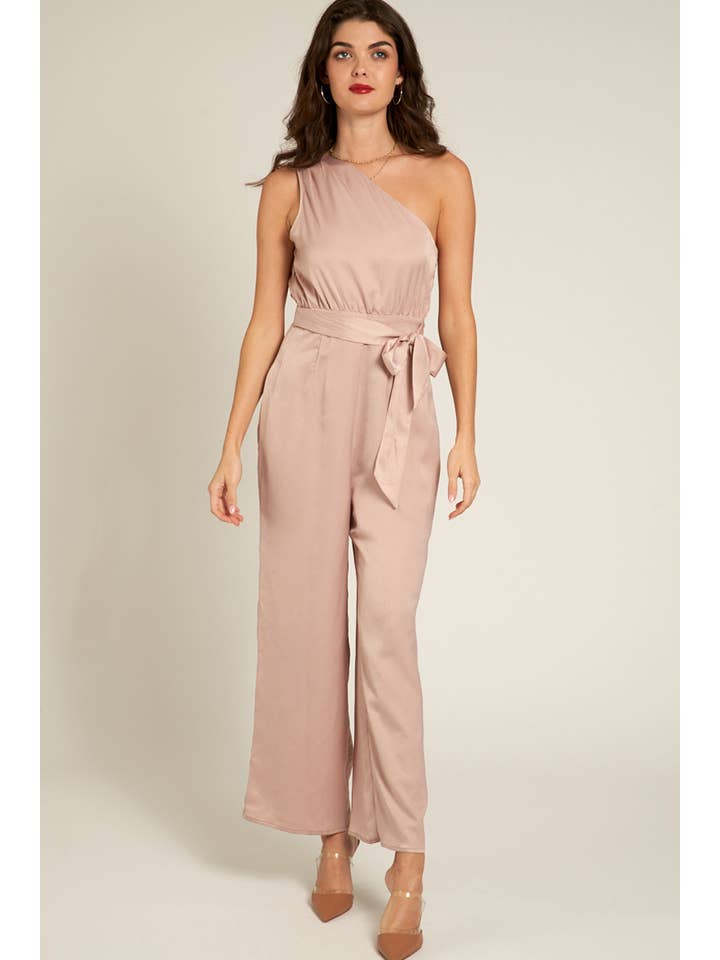 En Crème - Wholesale Jumpsuit - Women's - One Shoulder Jumpsuit with Back Tie1