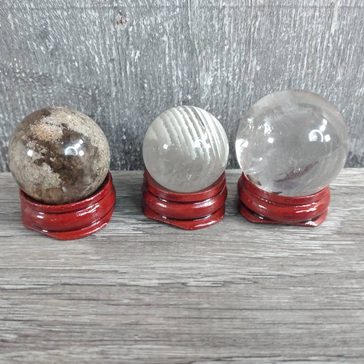 Keystone Crystals - Wholesale Spiritual Stone/Crystal - Tanzania Rutile & Garden Quartz Sphere 1 LB Lot