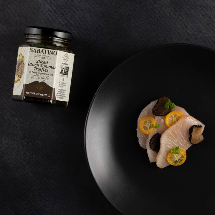 Sabatino Truffles - Wholesale Dried/Dehydrated Vegetables - Sliced Black Summer Truffles in Extra Virgin Olive Oil
