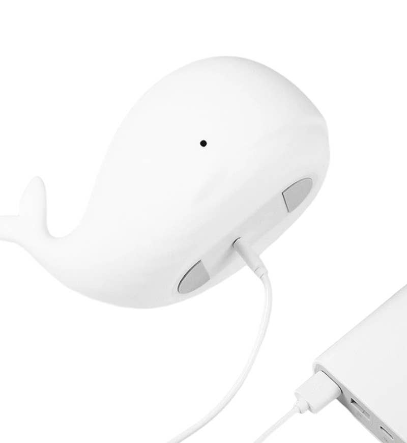 huemabe (All Import Duties Covered) - Venta al por mayor Luces de noche - Niños y bebés - Luz nocturna de silicona suave con forma de ballena (recargable por USB)1